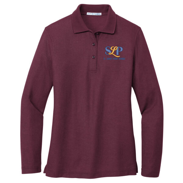 ADULT  - Ladies Silk Touch Long Sleeve Polo Thumbnail